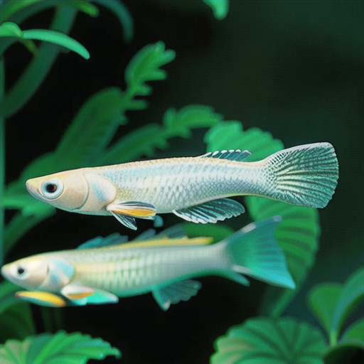 透明な体と黒い尾ビレのコントラスト