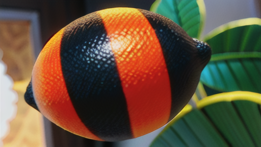 オレンジと黒の鮮やかな模様