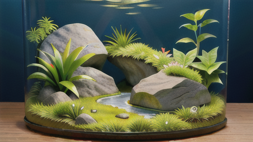 水草との共演で美しい水槽を演出