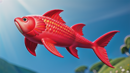 美しい赤色の尾ビレ