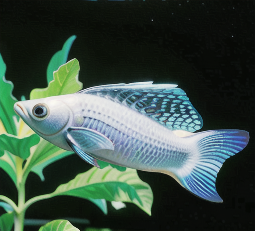 シルバーセルフィンモーリーの魅惑的な泳姿