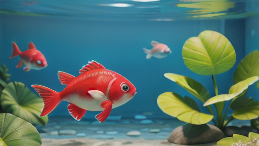 水槽のアクセントになる可愛らしい葉