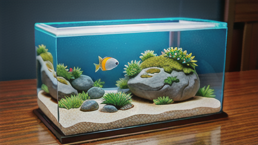 田砂を使用したアクアリウムレイアウト